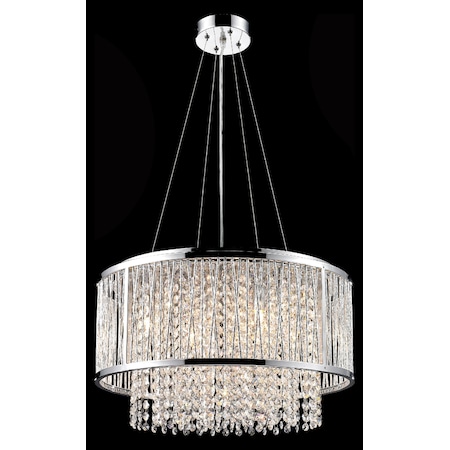 Bethel Clear Crystal Chrome Metal Light Fixture YS579-6P